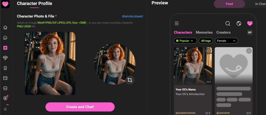 CrushOn AI Character Creation
