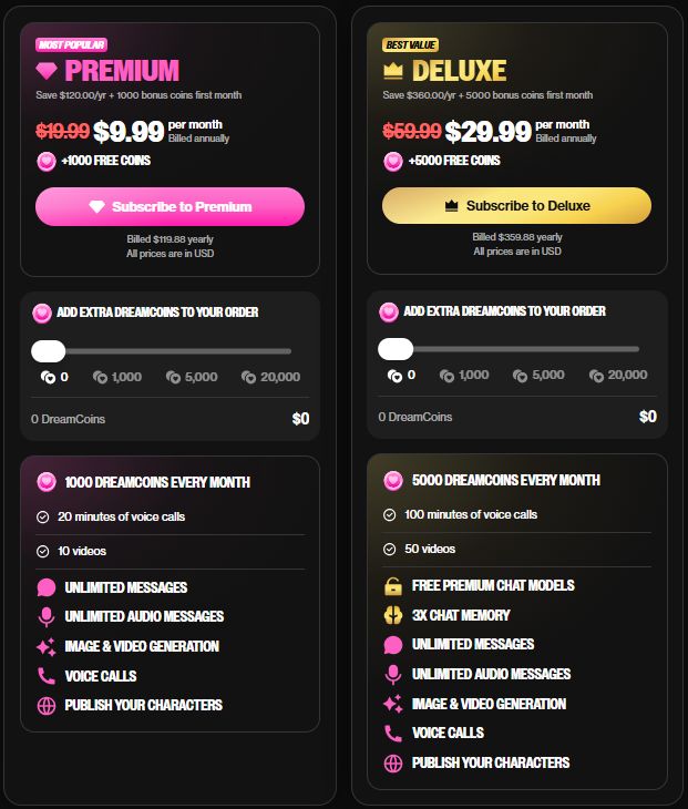 OurDream AI Pricing and Plans
