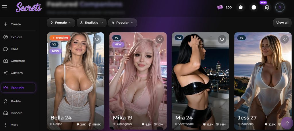 Secrets AI Girlfriend App